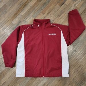 VTG Y2K RED OAK Oklahoma Sooners OU Mens XL Crimson Fleece Lined Full Zip Jacket